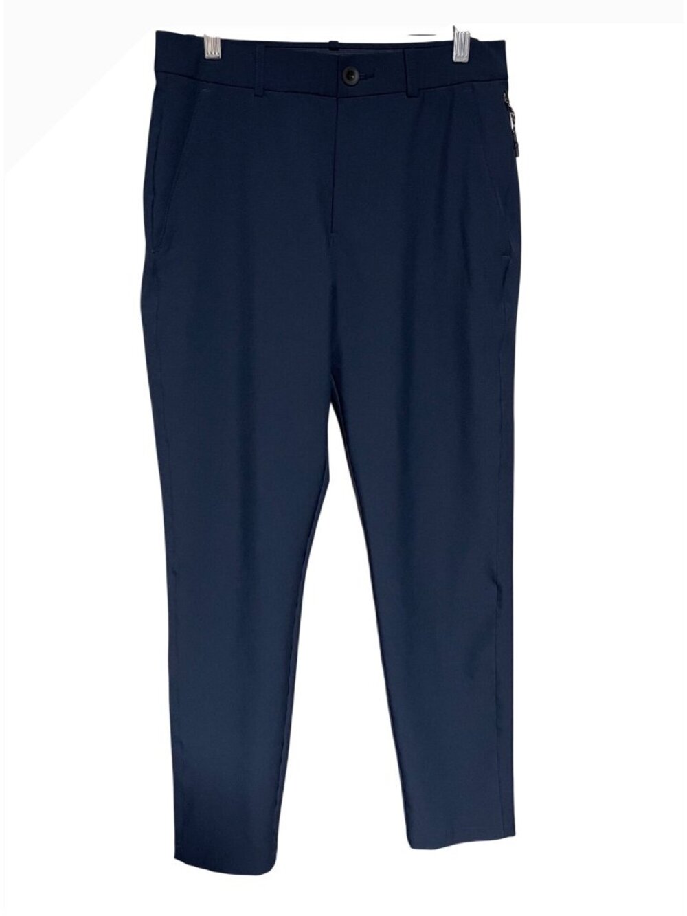FLX Mens Navy Stretch Slim Fit Trousers Size 30 Activewear Golf Athleisure 30x27